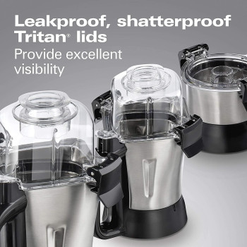 Hamilton Beach Professional Juicer Mixer Grinder, 1400W, 3 Stainless Steel Leakproof Jars And Tritan Lids, 13 Digital Settings, Upto 18000 RPM, Triple Motor Overload Protection, 1 Year Warranty
