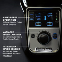 Hamilton Beach Professional Juicer Mixer Grinder, 1400W, 3 Stainless Steel Leakproof Jars And Tritan Lids, 13 Digital Settings, Upto 18000 RPM, Triple Motor Overload Protection, 1 Year Warranty