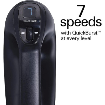 Hamilton Beach Professional 7-Speed Electric Hand Mixer With Digital Display, Quiet Dc Motor, Beater, Whisk, Dough Hook, Snap-On Storage Case, 200 Watts, Black, 1 Year Warranty