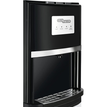 Super General Hot And Cold Water Dispenser, Bottom-Loading Water-Cooler, Instant-Hot-Water, 3 Taps, SGL-2020-Bm, Black/Silver, 34 X 35 X 107 Cm, 1 Year Warranty