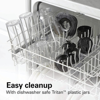 Hamilton Beach Stay Or Go Blender, 1L Jar, 250Ml Jar For Grinding, Two 500 Ml Portable Cups For Smoothies, Shatterproof Tritan Jars, 250 Watts, Stainless Steel, 52400-SAU, 1 Year Warranty