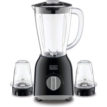 Black+Decker 400W 1.5 Blender With 2 X Grinder Mills, Black, BX365-B5, 1 Year Warranty