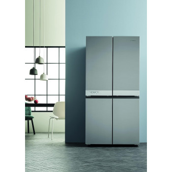 Ariston 591 Liters Side By 4 Door Bottom Freezer Refrigerator, French Door, No Frost Fridge, Inverter Compressor, Multi-Temperature Compartment, Touch Display, Inox, AQ5DI24JVS, 1 Year Warranty