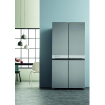 Ariston 591 Liters Side By 4 Door Bottom Freezer Refrigerator, French Door, No Frost Fridge, Inverter Compressor, Multi-Temperature Compartment, Touch Display, Inox, AQ5DI24JVS, 1 Year Warranty