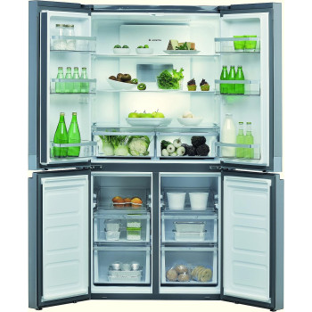 Ariston 591 Liters Side By 4 Door Bottom Freezer Refrigerator, French Door, No Frost Fridge, Inverter Compressor, Multi-Temperature Compartment, Touch Display, Inox, AQ5DI24JVS, 1 Year Warranty