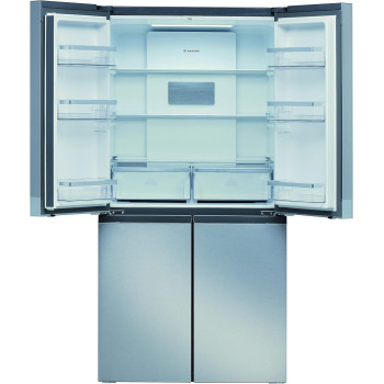 Ariston 591 Liters Side By 4 Door Bottom Freezer Refrigerator, French Door, No Frost Fridge, Inverter Compressor, Multi-Temperature Compartment, Touch Display, Inox, AQ5DI24JVS, 1 Year Warranty