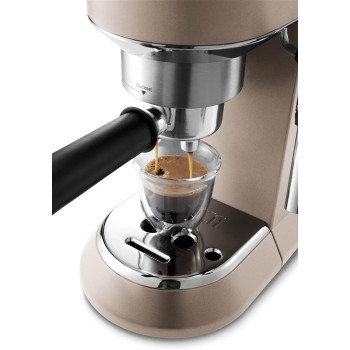 DeLonghi Dedica Metallics Coffee Machine Barista Pump Manual Espresso Coffee Maker With Milk Frother And Barista Kit For Americano, Cappuccino, Latte, Macchiato, Beige, 1 Year Warranty