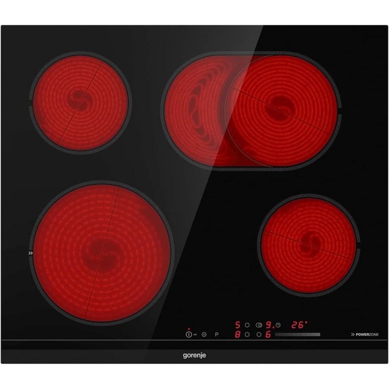 Gorenje Electric 60 Cm Built In Electric/Glass Ceramic HOB, Black, 1 Year Warranty