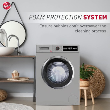 Hoover 7 Kg Front Load Fully Automatic Washing Machine, 1000 RPM 15 Programs, Electronic Control System, Easy To Operate Clothes Washer, HWM-V710-S, Silver, 1 Year Warranty