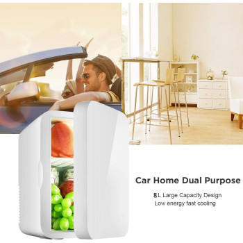 Coolbaby 8L Mini Refrigerator Small Car Home Fridge Portable Dual-Use Travel Freezer Ultra Quiet Low Noise Cooler Warmer, 1 Year Warranty