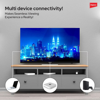 Impex 55 Inch UHD Smart LED TV - Android 9.0, Quad Core Processor, A+ Grade Panel, 4K Ultra HD, E-Share, 2-Year Warranty - HDMI, USB, WiFi, Wall Mount, Super Slim, Smart Energy Saving