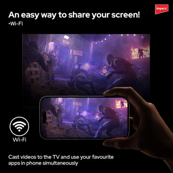 Impex 55 Inch UHD Smart LED TV - Android 9.0, Quad Core Processor, A+ Grade Panel, 4K Ultra HD, E-Share, 2-Year Warranty - HDMI, USB, WiFi, Wall Mount, Super Slim, Smart Energy Saving