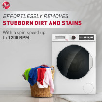 Hoover 7/5Kg Washer Dryer, Front Load Fully Automatic Combo Washing Machine With Dryer, 1200 Rpm, 15 Programs,Eco-Logic System, Hwd-V7512-W, White, 1 Year Warranty