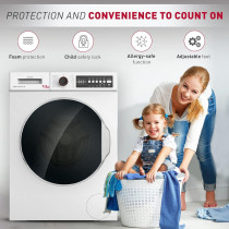 Hoover 7/5Kg Washer Dryer, Front Load Fully Automatic Combo Washing Machine With Dryer, 1200 Rpm, 15 Programs,Eco-Logic System, Hwd-V7512-W, White, 1 Year Warranty