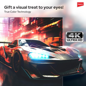 Impex 55 Inch UHD Smart LED TV - Android 9.0, Quad Core Processor, A+ Grade Panel, 4K Ultra HD, E-Share, 2-Year Warranty - HDMI, USB, WiFi, Wall Mount, Super Slim, Smart Energy Saving