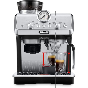 DeLonghi La Specialista Arte Bean To Cup Fully Automatic Coffee Machine With Built In Grinder, Americano, Cappuccino, Latte, Macchiato And Espresso Maker For Home And Office EC9155.MB Metalic, Black, 1 Year Warranty