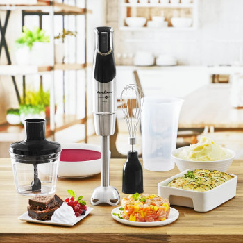 Moulinex Infinyforce Hand Stick Blender With Accessories 1200 W, Silver/Black, Stainless Steel/Plastic, DD95JD27, 1 Year Warranty