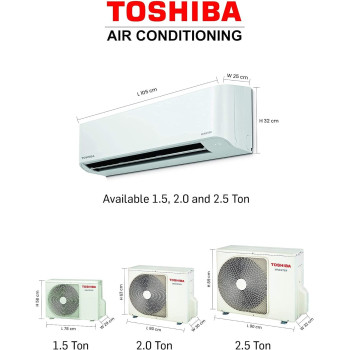 Toshiba Hi-Wall Split Inverter Air Conditioner, Energy Efficient, Low Noise, Japanese Technology, 1 Year Warranty