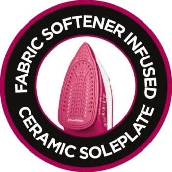 Russell Hobbs Light And Easy Bright Steam Iron, Colourful Design With 2X More Durable Soleplate, 115 Gram Steam Shot And 35 Gram Continuous Steam, Mulberry, 1 Year Warranty