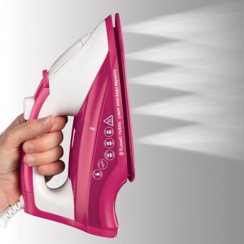 Russell Hobbs Light And Easy Bright Steam Iron, Colourful Design With 2X More Durable Soleplate, 115 Gram Steam Shot And 35 Gram Continuous Steam, Mulberry, 1 Year Warranty