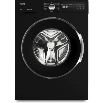 Vestel 8Kg Steam Function, 1200 Rpm, Front Load, Inverter Motor, Esma Certified, A++ Energy, 18 Programmes, Led Screen, Black, 1 Year Warranty