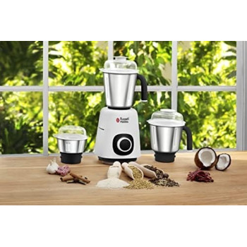 Russell Hobbs 3-In-1 Mixer Grinder 750W, Stainless Steel Jars And Blades, 3 Speed, Safety Lock, For Grinding, Mixing And Juicing, 1 Year Warranty