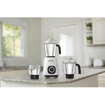Russell Hobbs 3-In-1 Mixer Grinder 750W, Stainless Steel Jars And Blades, 3 Speed, Safety Lock, For Grinding, Mixing And Juicing, 1 Year Warranty