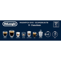 DeLonghi Magnifica Evo Bean To Cup Fully Automatic Coffee Machine Traditional Milk Frother Built In Grinder 100% Arabica Whole Coffee Beans, ECAM290.81.TB, Titanium And Black, 1 Year Warranty