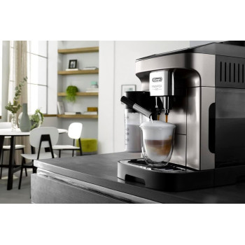 DeLonghi Magnifica Evo Bean To Cup Fully Automatic Coffee Machine Traditional Milk Frother Built In Grinder 100% Arabica Whole Coffee Beans, ECAM290.81.TB, Titanium And Black, 1 Year Warranty