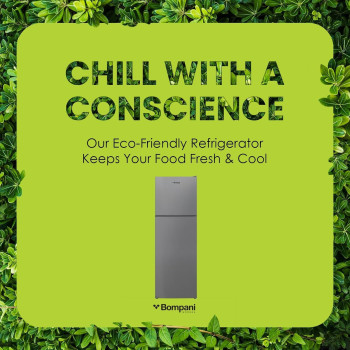 Bompani 275 Liter Top Mount Double Door Refrigerator Frost Free Fridge Freezer With Smart Sensor And Humidity Control, BR300SS, Silver, 1 Year Warranty