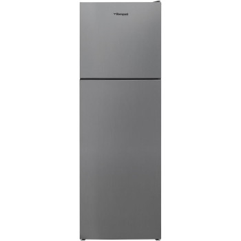 Bompani 275 Liter Top Mount Double Door Refrigerator Frost Free Fridge Freezer With Smart Sensor And Humidity Control, BR300SS, Silver, 1 Year Warranty