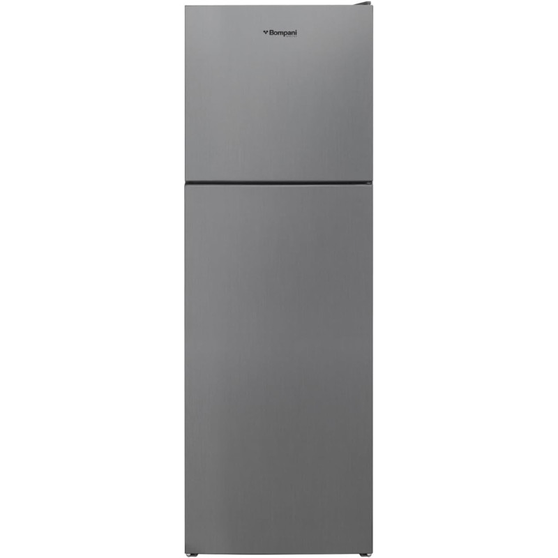 Bompani 275 Liter Top Mount Double Door Refrigerator Frost Free Fridge Freezer With Smart Sensor And Humidity Control, BR300SS, Silver, 1 Year Warranty