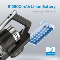 Midea Cordless Stick Vacuum Cleaner With 450W Powerful Bldc Motor For High Suction Power, 70 Minutes Run Time, Light Weight, One Button Flexible Bend, Motorized Brush For Hard Floor And Carpets, P7Flex, 1 Year Warranty