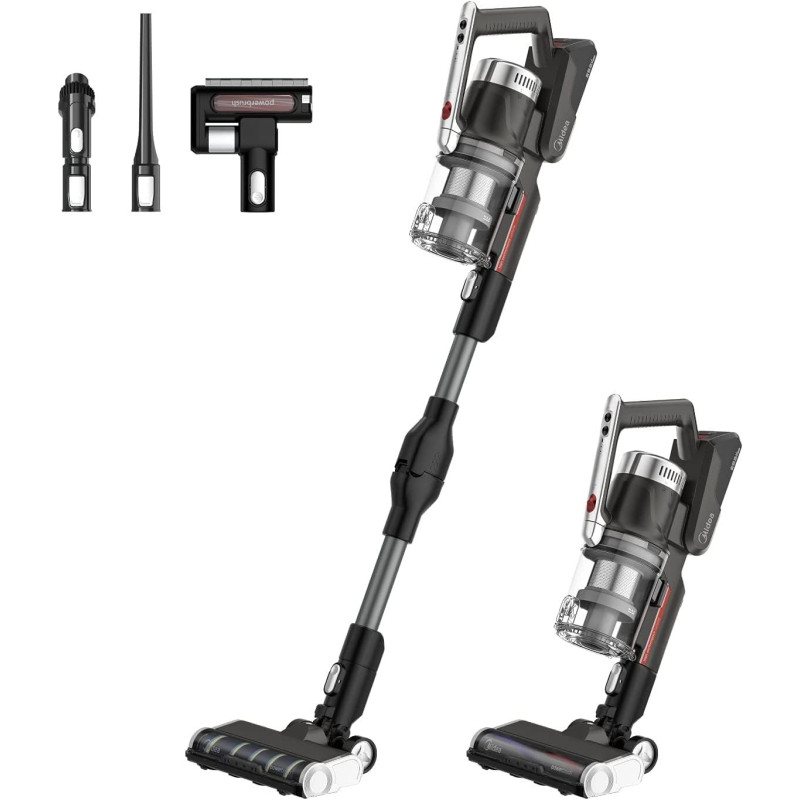 Midea Cordless Stick Vacuum Cleaner With 450W Powerful Bldc Motor For High Suction Power, 70 Minutes Run Time, Light Weight, One Button Flexible Bend, Motorized Brush For Hard Floor And Carpets, P7Flex, 1 Year Warranty