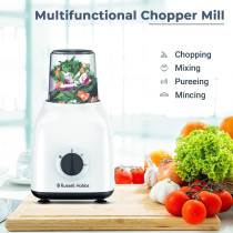 Russell Hobbs Blender 400W, Grinder And Chopper, 1.5L Smoothie Maker, 2 Speeds, For Coffee, Spices And Nuts, White, 1 Year Warranty