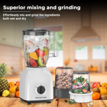 Russell Hobbs Blender 400W, Grinder And Chopper, 1.5L Smoothie Maker, 2 Speeds, For Coffee, Spices And Nuts, White, 1 Year Warranty