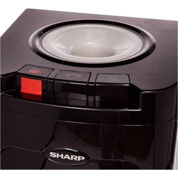 Sharp Top Loading Water Dispenser, Novel Three Faucet/ Tap Design For Hot/Cold/Normal Temperature And True Toddler Safety Lock Hot Faucet, SWD-E3TLC-BK3, Black, 1 Year Warranty