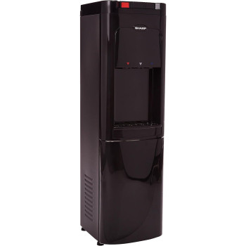 Sharp Top Loading Water Dispenser, Novel Three Faucet/ Tap Design For Hot/Cold/Normal Temperature And True Toddler Safety Lock Hot Faucet, SWD-E3TLC-BK3, Black, 1 Year Warranty