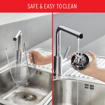 Moulinex Blender XXL Jar 2.8 L Blender Smoothie Maker Mixer 600 W 2.8L Xxl Plastic Jar 6 Powelix Blades Ice Crush 2 Speeds, LM458127, 1 Year Warranty