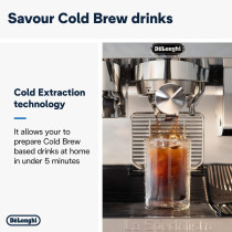 DeLonghi La Specialista Maestro, Ultimate Cold Brew Manual Coffee Machine, Experience With Smart Tech, Cold Extraction Technology, 8 Recipes, Manual/Automatic Frothing, EC9865.M, â€ŽSilver/Black, 1 Year Warranty