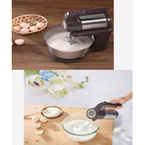 Bear 3L Electric Stand Mixer For Baking, Food Processor With Stainless Steel Bowl 300W Handheld 2 Gear 10 Speed Automatic Egg Beater Dough Cream Maker Mixer Machine For Kitchen, 1 Year Warranty