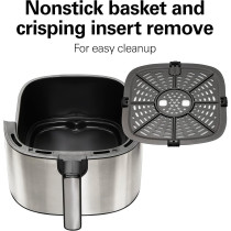 Hamilton Beach Digital Air Fryer 5.6 Liter With 8 Pre-Sets For Air Fry, Roast, Bake, Reheat Quick Easy Meals, 1700W, Easy To Clean Non-Stick Basket With Crisper, 35075-ME, 1 Year Warranty