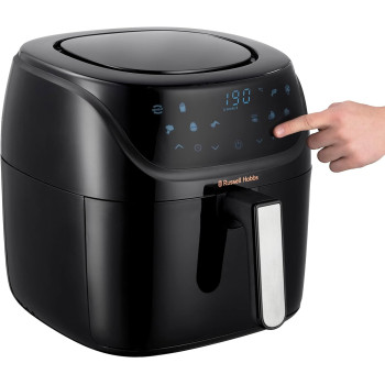 Russell Hobbs Digital Air Fryer Xl 8L Capacity, 1800W, 10 Pre-Set Cooking Functions, Dishwasher Safe, Black, 1 Year Warranty