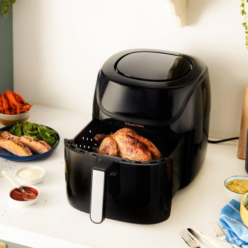 Russell Hobbs Digital Air Fryer Xl 8L Capacity, 1800W, 10 Pre-Set Cooking Functions, Dishwasher Safe, Black, 1 Year Warranty