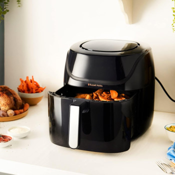 Russell Hobbs Digital Air Fryer Xl 8L Capacity, 1800W, 10 Pre-Set Cooking Functions, Dishwasher Safe, Black, 1 Year Warranty
