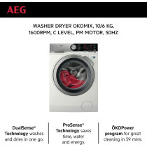 AEG Washer Dryer 10 Kg Washer 6Kg Dryer, 1600 Rpm LWX8C1612W, 1 Year Warranty
