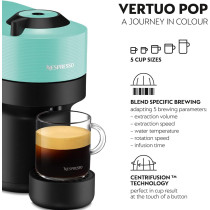 Nespresso Vertuo Pop Coffee Machine, Aqua, GCV2-GB-AQ-NE, 1 Year Warranty