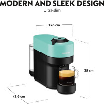 Nespresso Vertuo Pop Coffee Machine, Aqua, GCV2-GB-AQ-NE, 1 Year Warranty