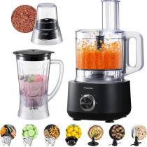 Panasonic Food Processor With 2.4L Bowl, Blender, Grinder, Knife/Slicing/Shredding/French Fry/Whipping/Whisk And Dough Maker Blade, Compact And Sleek, MK-F510, 1 Year Warranty