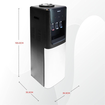 Nobel 3 Tap Top Load Water Dispenser With Hot, Normal And Cold Function, Bottom Storage Cabinet, Stainless Steel Excess Water Tray And Hot And Cold Switch Button, NWD1607, Black/Silver, 1 Year Warranty